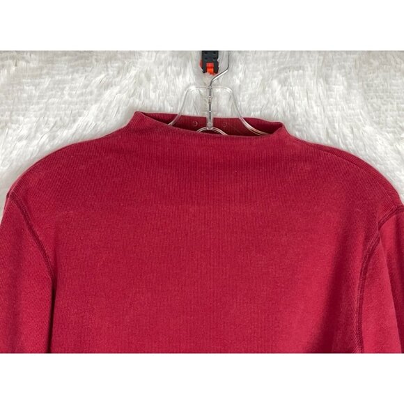 St. John's Bay Medium 8/10 Maroon 3/4 Sleeve Ribbed Mock Turtleneck Vintage 90's - Picture 2 of 6